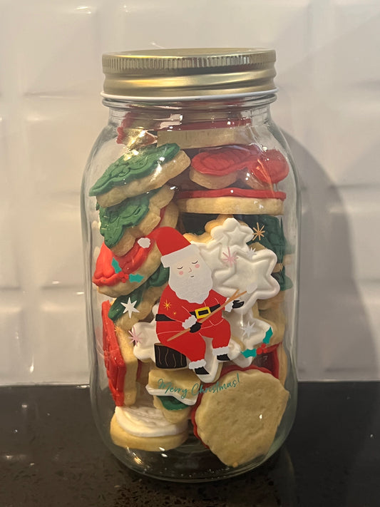 Mini Christmas cookies in jar