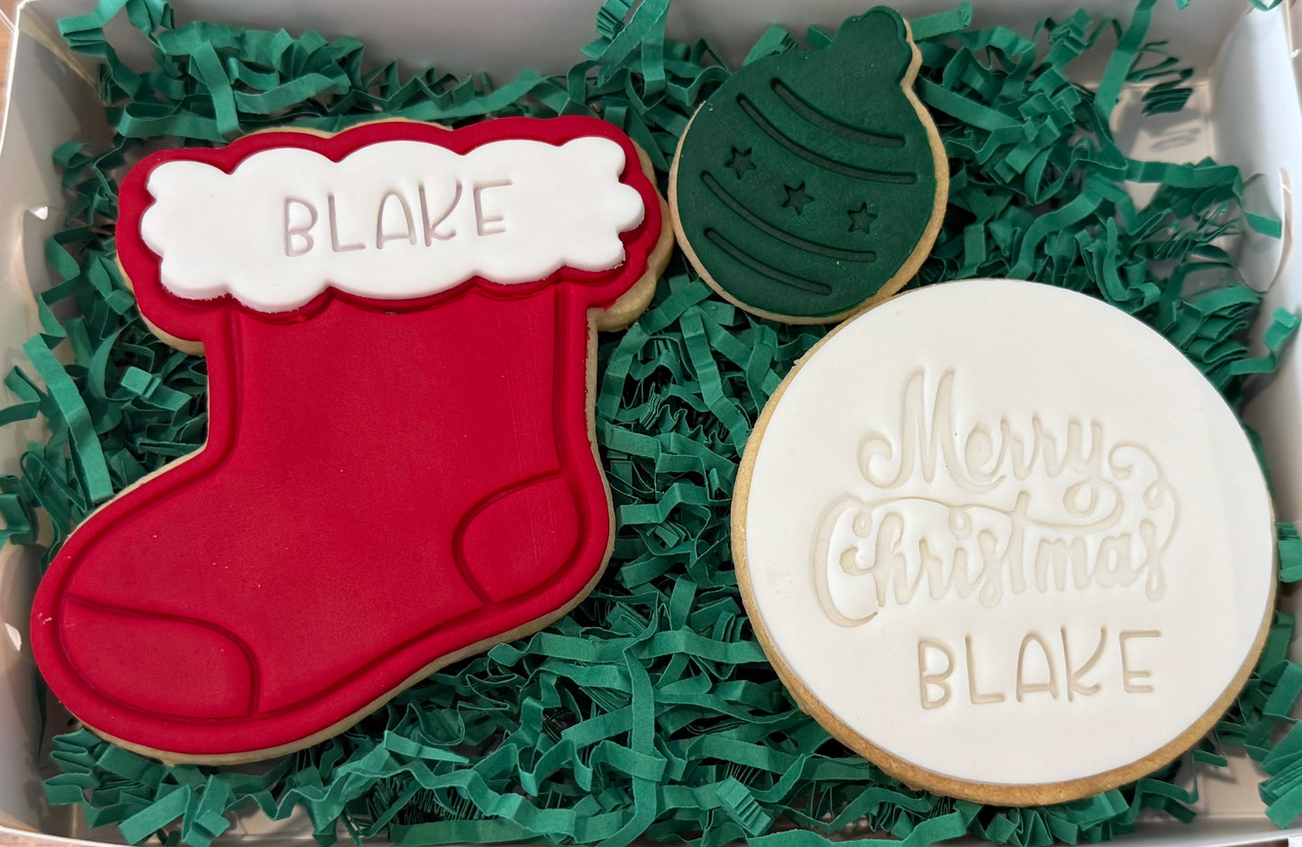 Small personalised Christmas cookie boxes