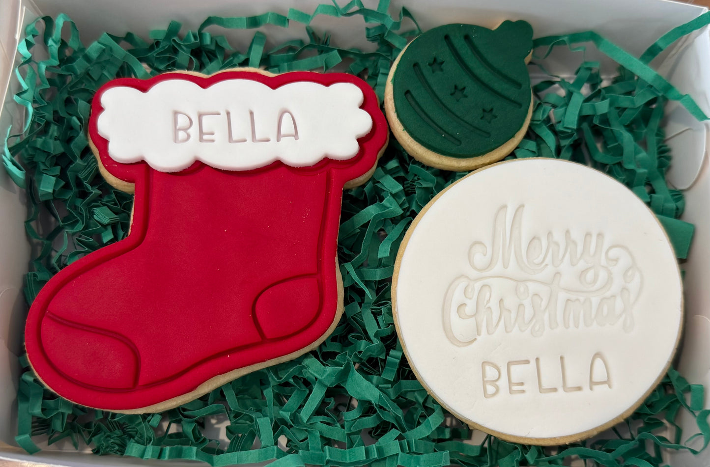 Small personalised Christmas cookie boxes