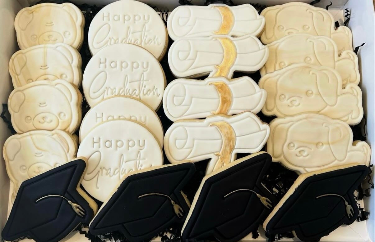 Graduation cookie boxes